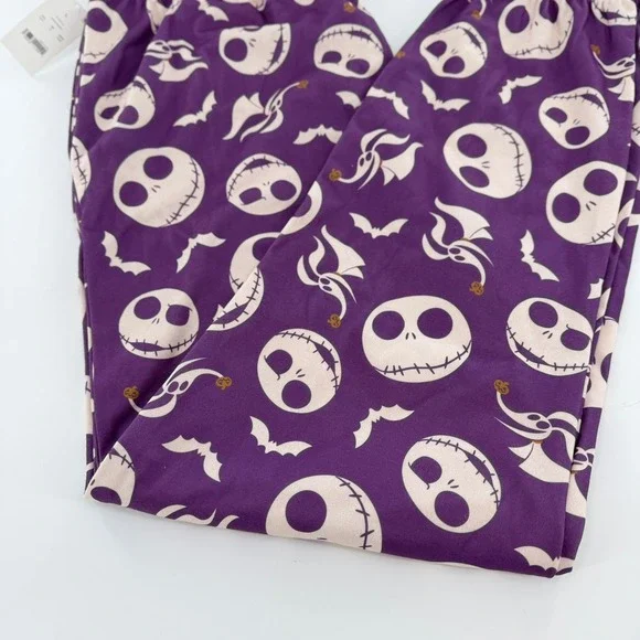 Disney Pajama Pants Nightmare Before Christmas Jack Skellington Large Purple NEW - Picture 6 of 8